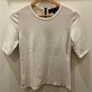 Rag & Bone White Fitted Ribbed T-Shirt